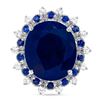 Image 1 : 10.25ct sapphire & Diamond ring