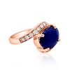 Image 2 : 5.01ct NATURAL CEYLON Blue Sapphire 14K Rose Gold Ring