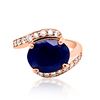 Image 3 : 5.01ct NATURAL CEYLON Blue Sapphire 14K Rose Gold Ring