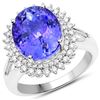 Image 1 : 6.9ct Tanzanite 14K White Gold Ring