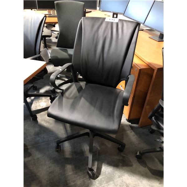 BLACK LOOP ARM MID-BACK EXECUTIVE CHAIR