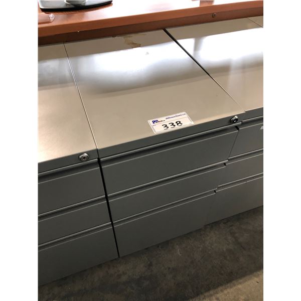 GREY 3 DRAWER PEDESTAL - LOCKED