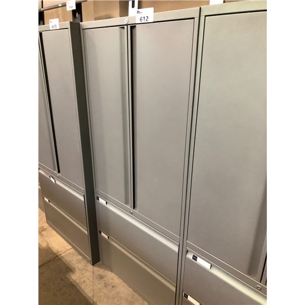 TEKNION GREY 5.5'H 2 DRAWER LATERAL/DOUBLE DOOR CABINET
