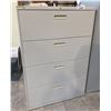 Image 1 : HON OFF WHITE 4 DRAWER LATERAL FILING CABINET, GLOBAL GREY METAL 2 DOOR STORAGE CABINET