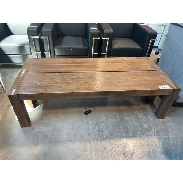 2 DARK PINE WOOD BENCHES