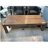 Image 1 : 2 DARK PINE WOOD BENCHES