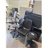 Image 1 : 2 OFFICE CHAIRS (PARTS AND REPAIRS),  2 PLASTIC BLACK CLIENT CHAIRS, ASSORTED BINS AND PLANTERS