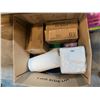 Image 2 : BOX OF DISPOSABLE CUPS, BOX OF ASSORTED OFFICE SUPPLIES AND 4 PACKS OF PRINTER PAPERS