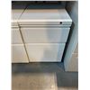 Image 3 : 2 WHITE METAL 2 DRAWER PEDESTALS AND 1 OFF WHITE METAL 3 DRAWER PEDESTAL