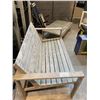 Image 1 : WEATHERED WOOD OUTDOOR BENCH AND TABLE SET