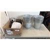 Image 1 : LOT OF METAL BUCKETS WITH BOX OF LIGHTS