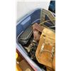 Image 10 : BOX BASKET AND CRATE OF TOOL, TOOL BELTS AND SHOP FLUIDS