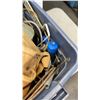 Image 11 : BOX BASKET AND CRATE OF TOOL, TOOL BELTS AND SHOP FLUIDS