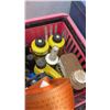 Image 3 : BOX BASKET AND CRATE OF TOOL, TOOL BELTS AND SHOP FLUIDS