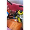 Image 4 : BOX BASKET AND CRATE OF TOOL, TOOL BELTS AND SHOP FLUIDS