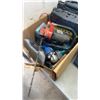 Image 3 : BOX AND TOOLBOX OF POWER TOOLS, CORDLESS BATTERIES CHARGERS AND MORE