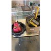 Image 1 : BOX OF SHOP LIGHTS, OIL CHANGE TRAY, JERRY CAN AND AUTOMOTIVE FUILDS
