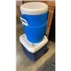 Image 1 : ROLLING COLEMAN COOLER AND LARGE COLEMAN 5 GALLON TEAM DRINK DISPENSER