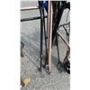 Image 8 : 3 FOLDING WALKER WITH BUNDLE OF CANES, PICK UP TOOLS AND SMITH CROSS COUNTRY POLES