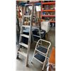 Image 1 : 6FT ALUMINUM A FRAME LADDER AND SMALL STEP STOOL