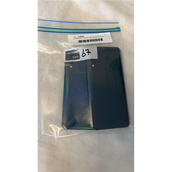 2 SAMSUNG GALAXY A50 SMARTPHONES - PARTS ONLY, NOT GUARANTEED TO WORK