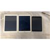 Image 2 : 3 APPLE IPADS UNKNOWN CONDITION, MODELS A1396, A1566 AND A1432 - PARTS ONLY, NOT GUARANTEED TO WORK