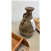 Image 8 : 3 WOOD CANES, WOOD CARVING, WOOD WHEEL BARROW AND VASE