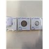 Image 3 : 3 CANADIAN SILVER COINS 1955, 1957, (10 CENT) 1955 (25 CENT) .800 SILVER