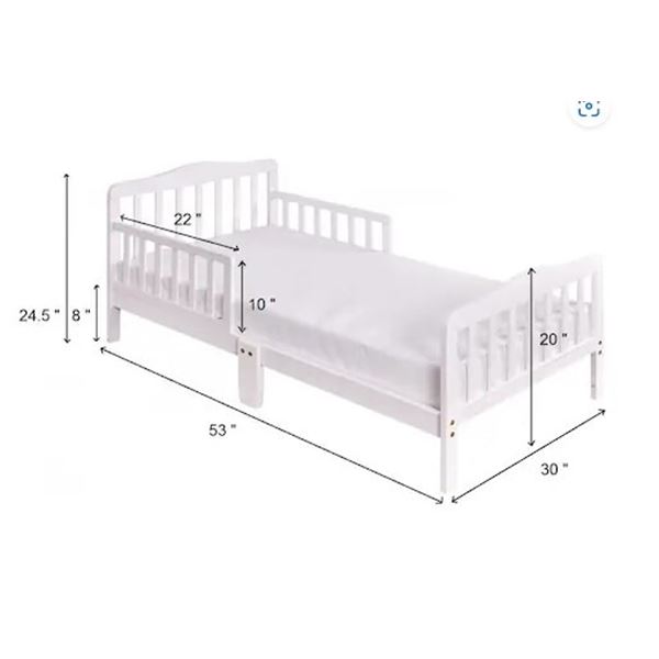 AS NEW CONCORD BABY TODDLER BED WHITE - RETAIL $89