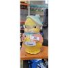 Image 2 : COLLECTIBLE PORCELAIN DOLL WITH WOOD CARVING, WORLD GLOBE AND COOKIE JAR
