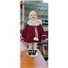 Image 8 : COLLECTIBLE PORCELAIN DOLL WITH WOOD CARVING, WORLD GLOBE AND COOKIE JAR