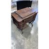 Image 1 : VINTAGE WHITE SEWING MACHINE AND TRESTLE TABLE