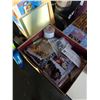 Image 2 : BOX OF SEWING SUPPLIES WITH AS NEW BLANKETS AND SHEETS