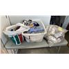 Image 1 : BASKET OF FABRIC AND BAG OF YARN