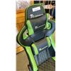 Image 2 : TE SPORTS GREEN AND BLACK GAMING CHAIR WITH LUMBER PILLOW AND HEADREST PILLOW ADJUSTABLE EVERYTHING