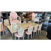 Image 1 : PEDSTLE DINING TABLE WITH 2 LEAVES AND 10 CHAIRS