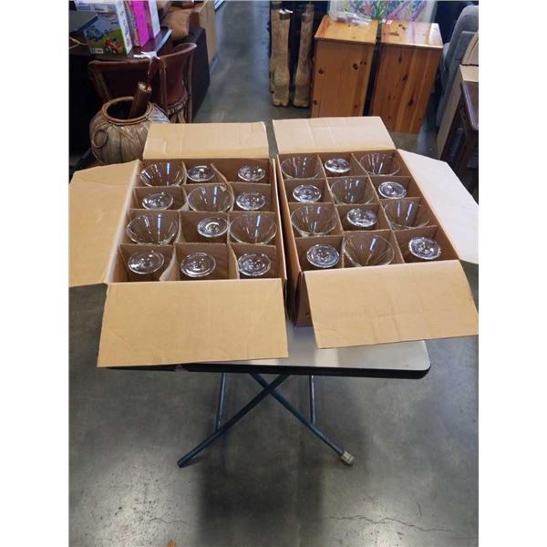 2 CASES OF NEW MARTINI GLASSES 24 TOTAL