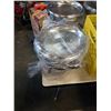Image 2 : 4 STAINLESS CHAFING DISHES WITH CRATE OF 49 GLASS PUNCH CUPS