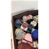 Image 3 : FARIC BOX AND BASKET OF FABRIC AND YARN