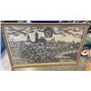 Image 8 : PRADA TOWN ETCHING AND LARGE FLOWER WALL HANGING 50" X 50"