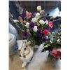 Image 14 : 2 ARTIFICIAL PLANTS WITH METAL TEAPOT AND EASTERN PORCELAIN