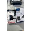 Image 2 : AS NEW BLUETOOTH FM TRANSMITTER, SANDISK MP3 PLAYER, FLEXIBLE MICROPHONE AND WIRED HEADPHONES