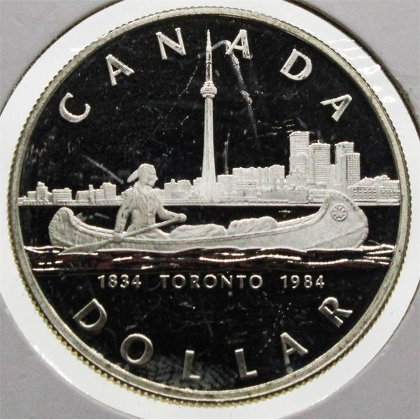 1984 (1834) CANADA TORONTO 150TH ANNIV. SILVER DOLLAR