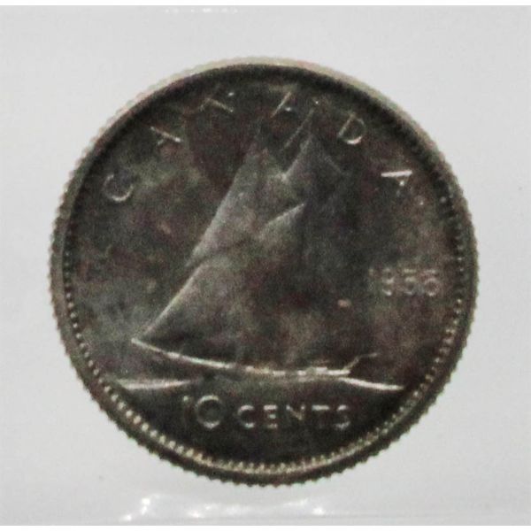 1955 CANADIAN 10 CENT MS-63 ICCS 