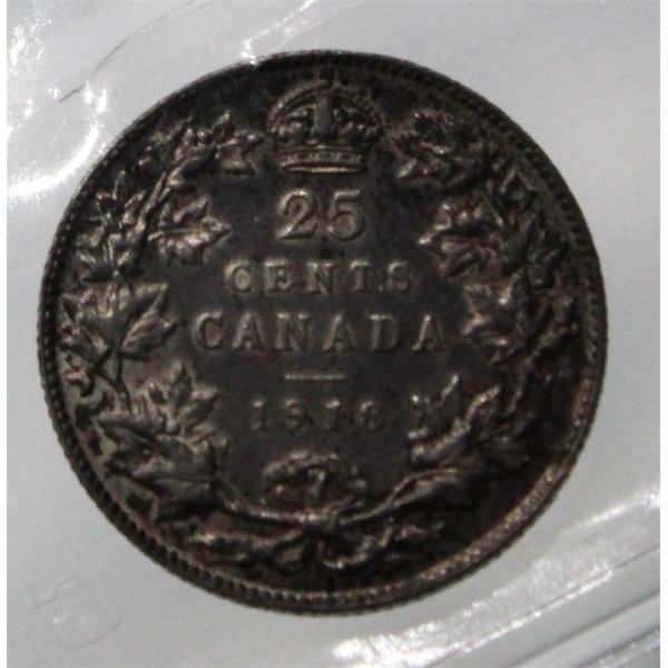 1918 CANADIAN 25 CENT EF-40 CCCS