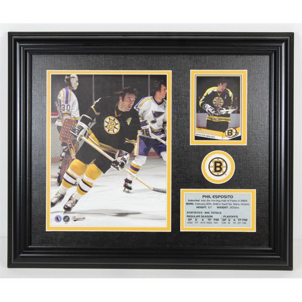 PHIL ESPOSITO BOSTON BRUINS PHOTO CARD DISPLAY