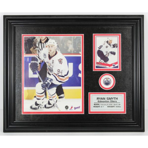 RYAN SMYTH EDMONTON OILERS PHOTO CARD DISPLAY