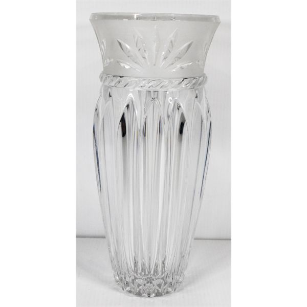 CRYSTAL VASE W/ INTRICATE ETCHED DESIGN