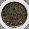 Image 1 : NEWFOUNDLAND 1943 SILVER 5 CENT COIN