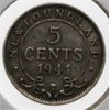 Image 1 : NEWFOUNDLAND 1941 SILVER 5 CENT COIN